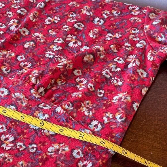 Free People Red Say Hello Floral Mini Dress SZ M Modern Boho - Picture 10 of 14